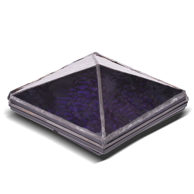 2211-TC8 Dubh úsáideach Hand Déanta Tiffany Post caipín